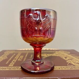 Vintage Imperial Glass End of Day Eagle Wine Cordial Glass